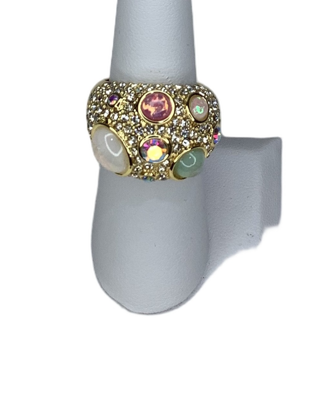 Kurt Geiger London Domed Pave’ Cocktail Ring 7 New - Picture 4 of 6